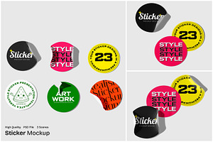 Sticker Mockup, an Advertising Mockup by Unerispace