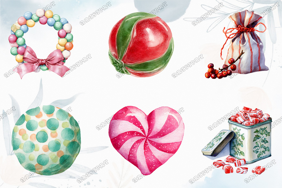 Christmas Candy Sublimation Clipart, a Graphic by designcity5 (Photo 3 of 5)