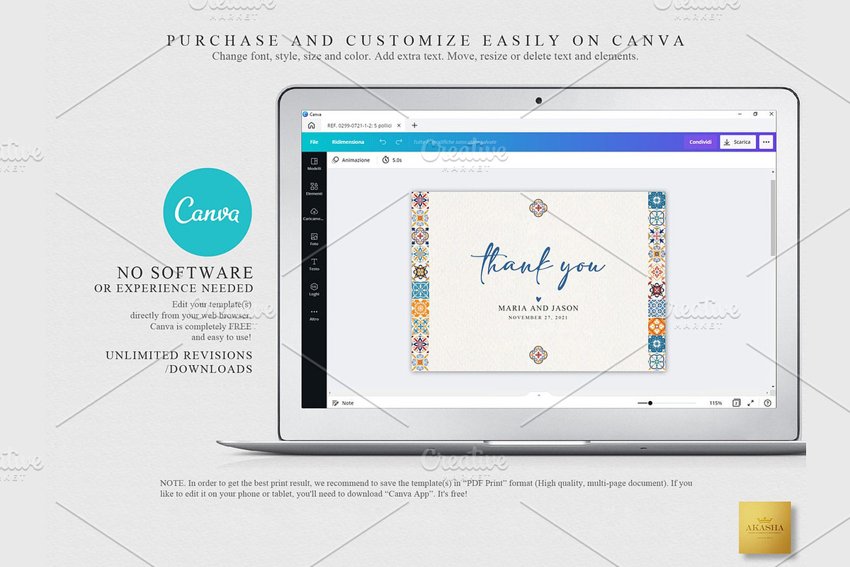 Mexican Thank You Card | CANVA, a Stationery Template by Creative Market (Photo 3 of 5)