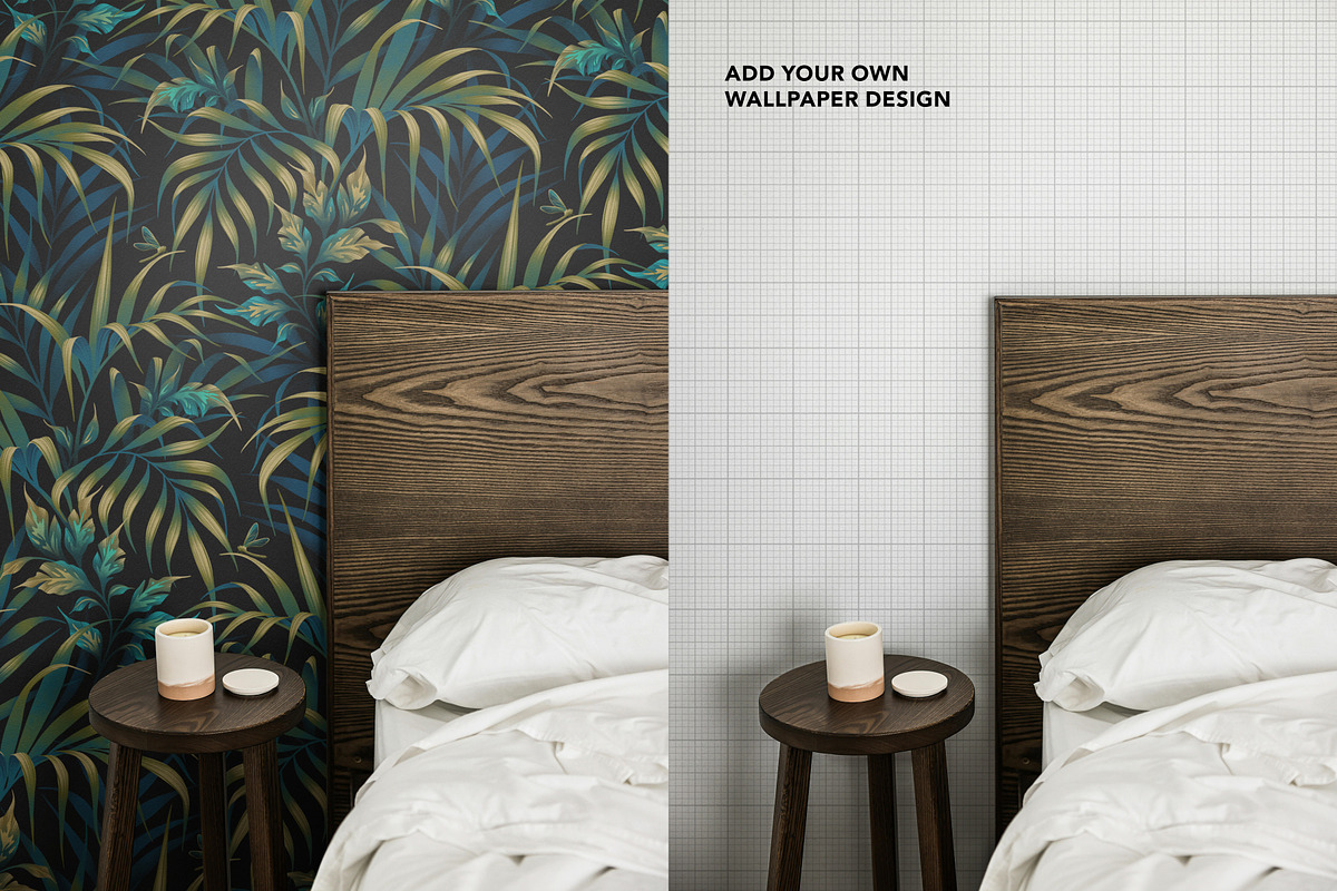 Wallpaper Mockup - Bedside 03, a Household Mockup by Andrea Muller (Photo 3 of 6)