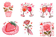 hand drawn valentines clipart, an Illustration by CreationArt (Thumbnail 4 of 5)