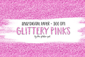 Pinks Digital Glitter Paper