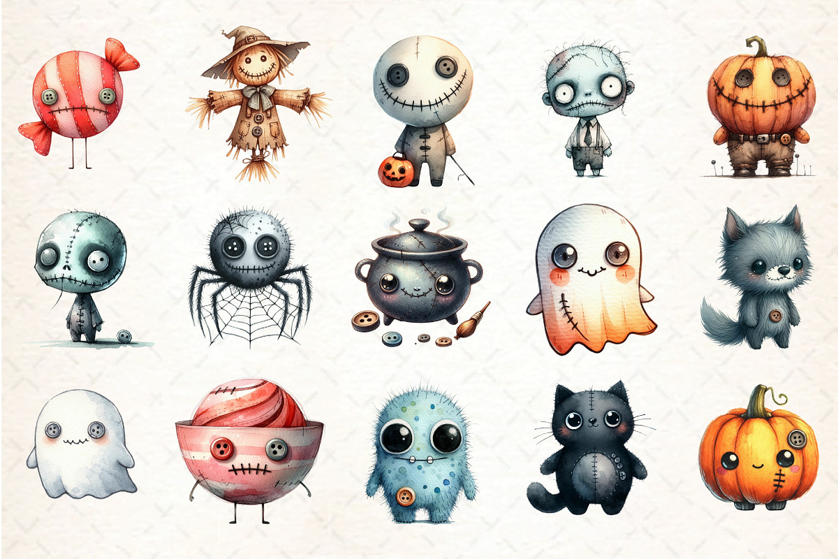 Whimsical Halloween Clipart, an Illustration by DreamCafeArt (Photo 5 of 8)