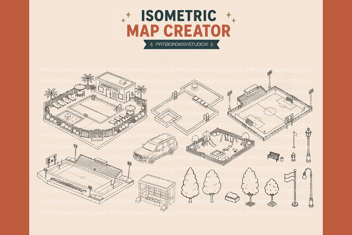 Isometric city creator illustration, an Object Illustration by PDknyStudio (Photo 9 of 9)