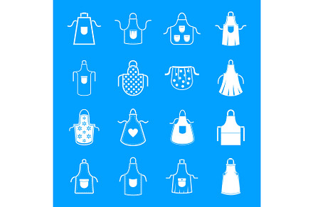 Apron cooking chef icons set, simple, an Object Illustration by Ylivdesign
