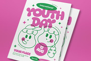 Pink Quirky Youth Day Flyer Set, a Flyer Template by graphicook (Thumbnail 2 of 3)