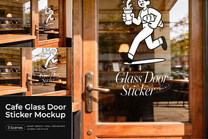 Cafe Glass Door Sticker Mockup, an Advertising Mockup by Pitchlook.Studio
