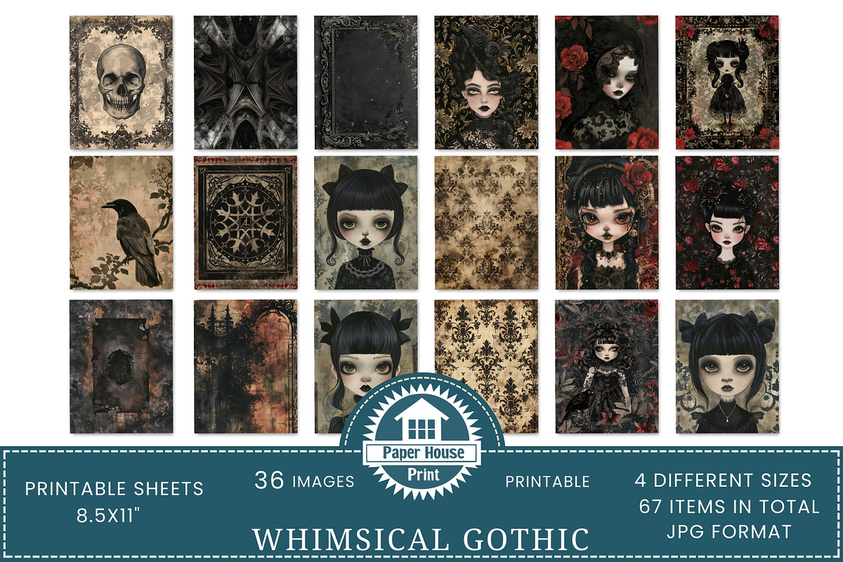 Whimsical Gothic Mixed Media Papers, an Illustration by NiiiNArt (Photo 3 of 8)
