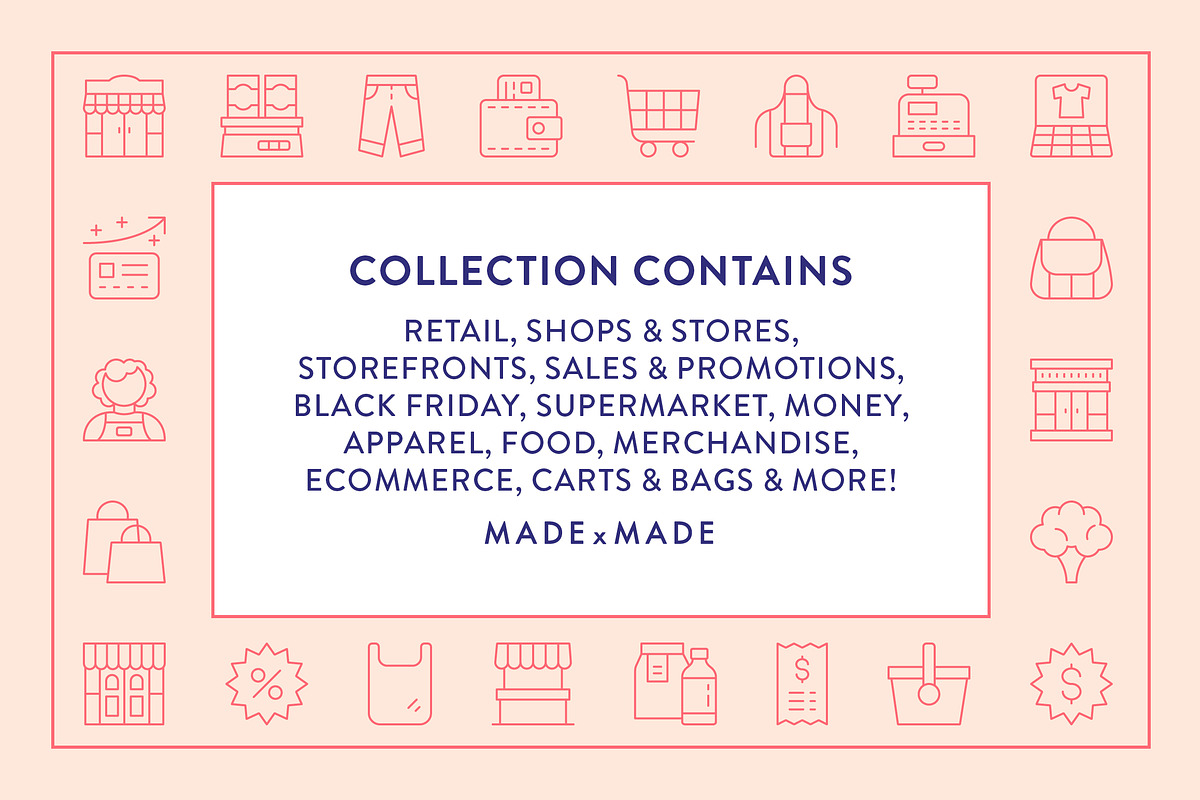 Shopping Line Icons, an Outline Icon by Made by Made (Photo 2 of 7)