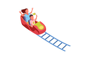 Roller coaster happy people, a Person Illustration by Things for designers