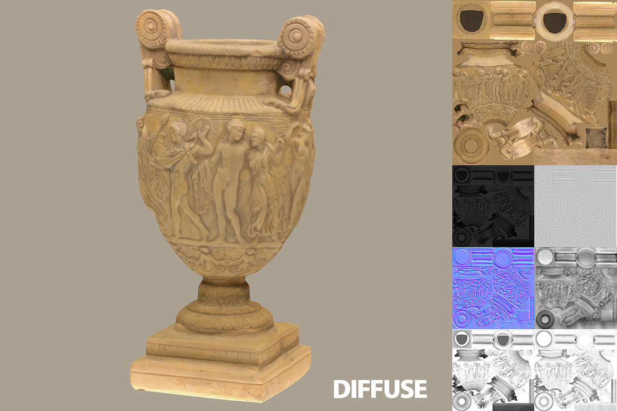 Ancient roman greek vase with LODs, an Object 3D Model by Beatheart Creative Studio (Photo 2 of 12)