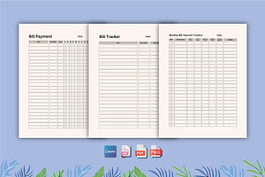 Bill Tracker Bundle Canva Interior