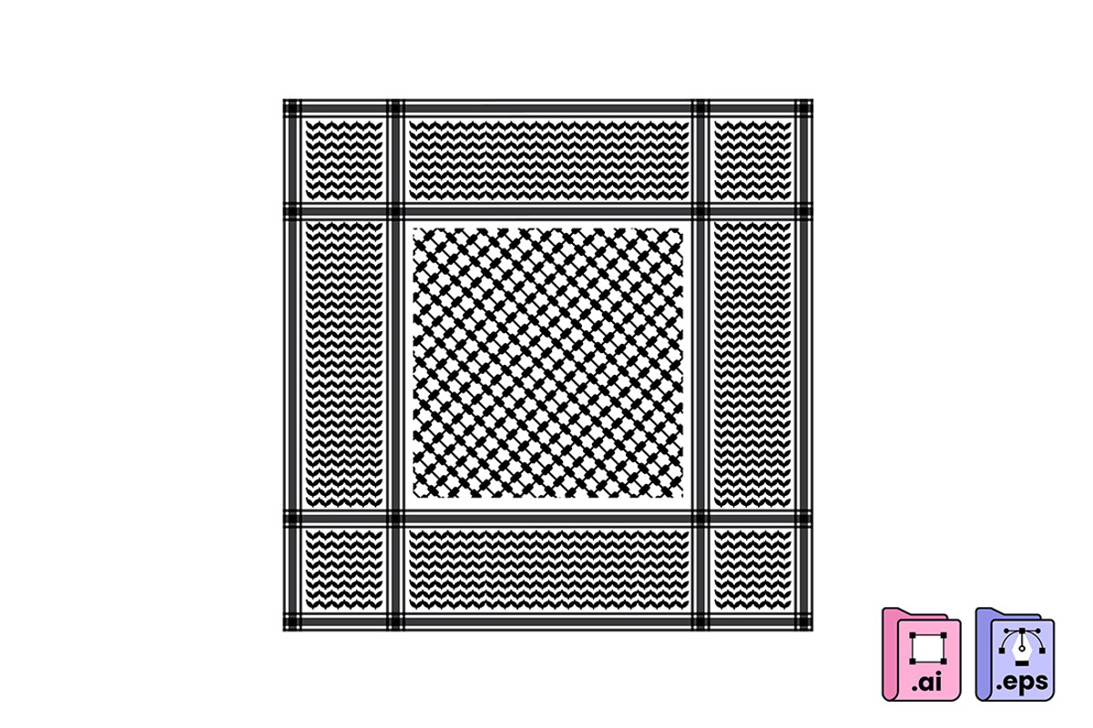 Black Keffiyeh Design, a Pattern Graphic by MISS CHATZ (Photo 2 of 3)