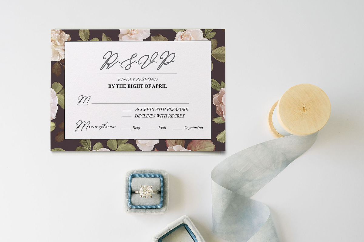 Rosie save the date & RSVP cards, an Invitation Template by Chic templates (Photo 3 of 3)