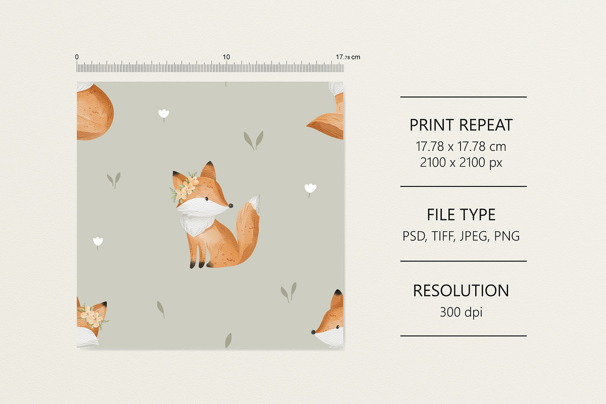 Foxes, a Pattern Graphic by Olena Kuznietsova (Photo 5 of 12)