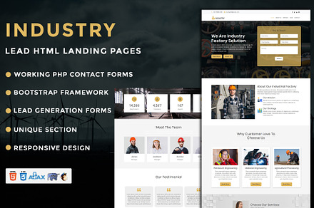 Industry Landing Page Template, a Landing Page Template by Pennyblack Templates