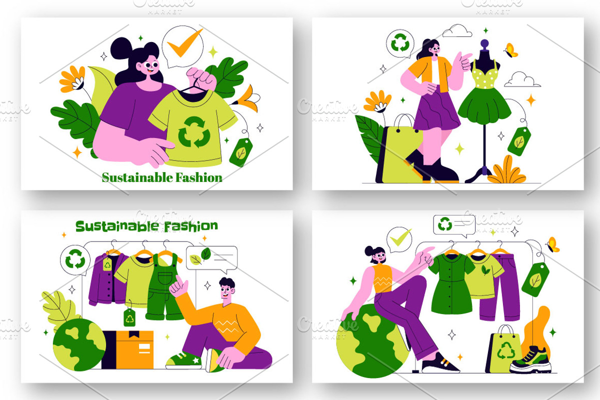 10 Sustainable Fashion Illustration, a Person Illustration by denayunebgt (Photo 2 of 4)