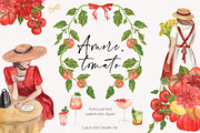 Amore Tomato Girl Summer Watercolor, a Food Illustration by Catch the Dream Art (Thumbnail 1 of 13)