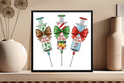 Christmas Nurse Syringe PNG, an Illustration by Black Bird Studio (Thumbnail 4 of 4)