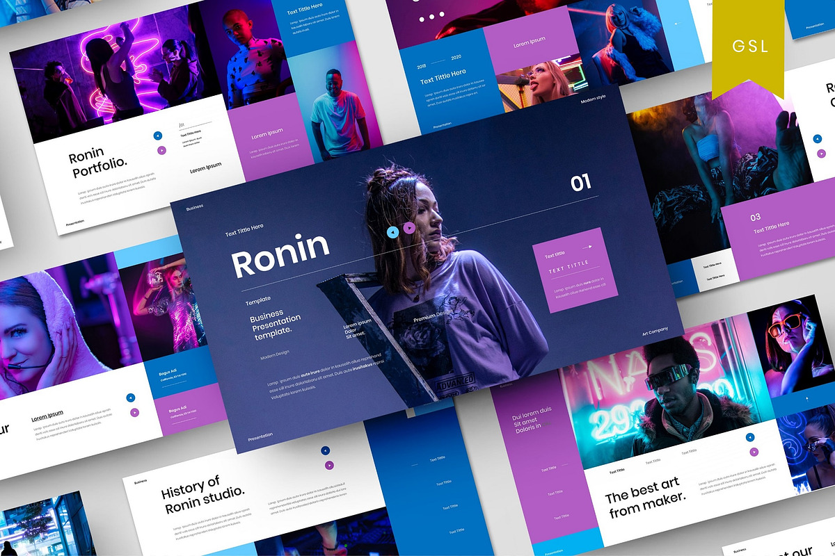 Ronin - Business Google Slide, a Presentation Template by Dens Creative Studio (Photo 1 of 6)