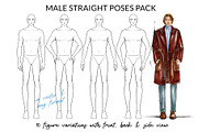 Male Straight Poses Pack, a Person Illustration by Art by Lin (Thumbnail 1 of 6)