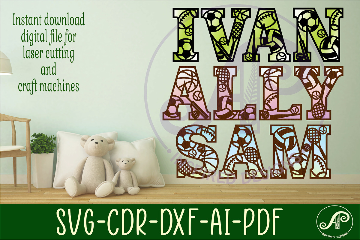 Sports ball alphabet set. 66 letters, an Object Graphic by A P Inspired Designs (Photo 2 of 6)