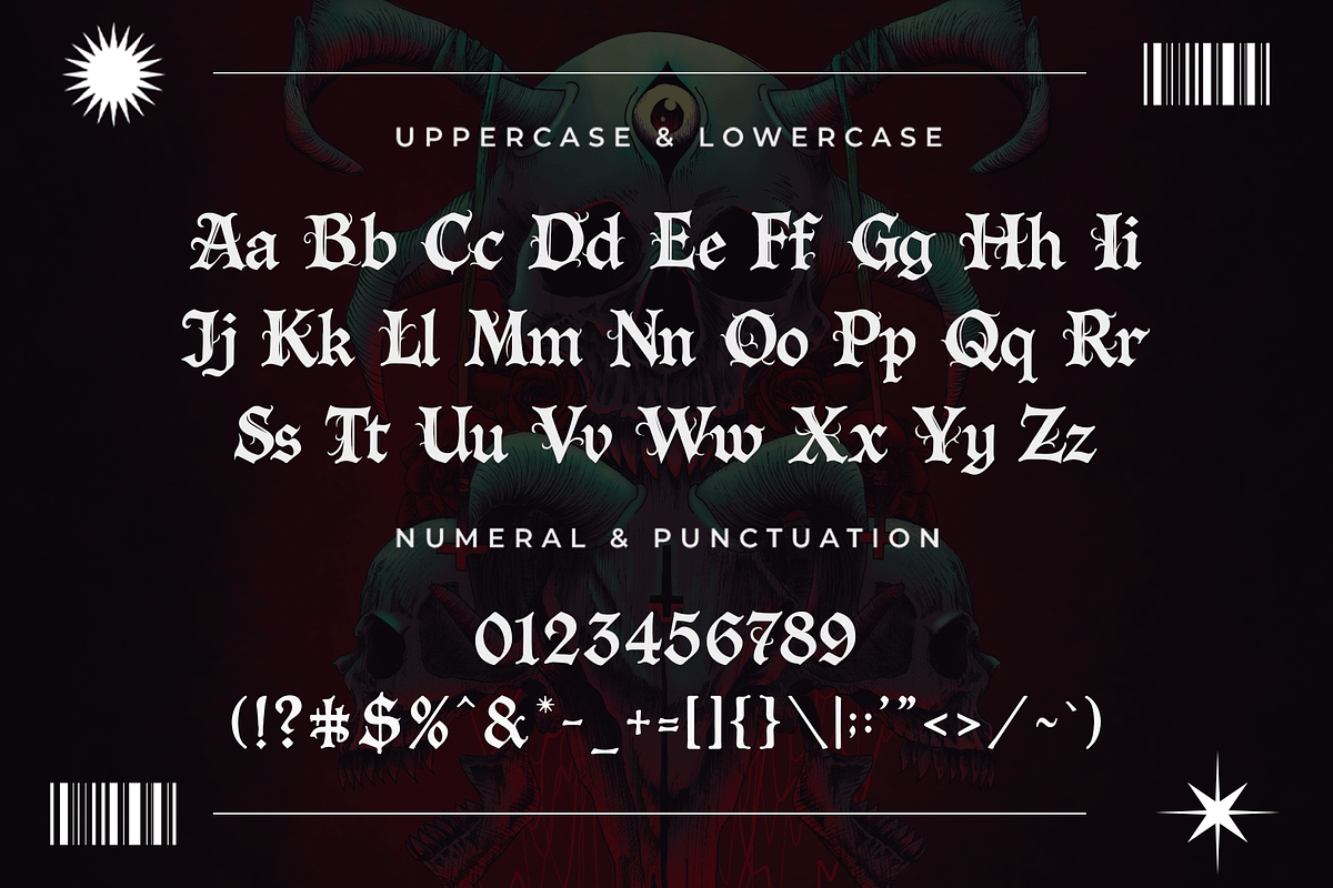 Mysreious – Modern Blackletter Font, a Blackletter Font by overlaytemplates (Photo 4 of 5)
