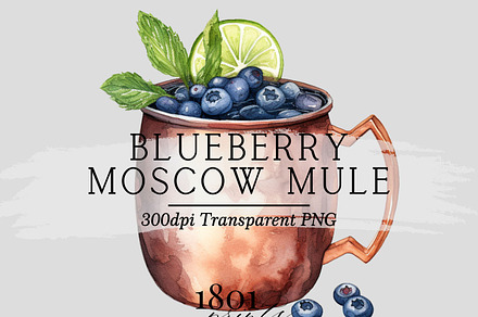 Blueberry Moscow Mule Cocktail