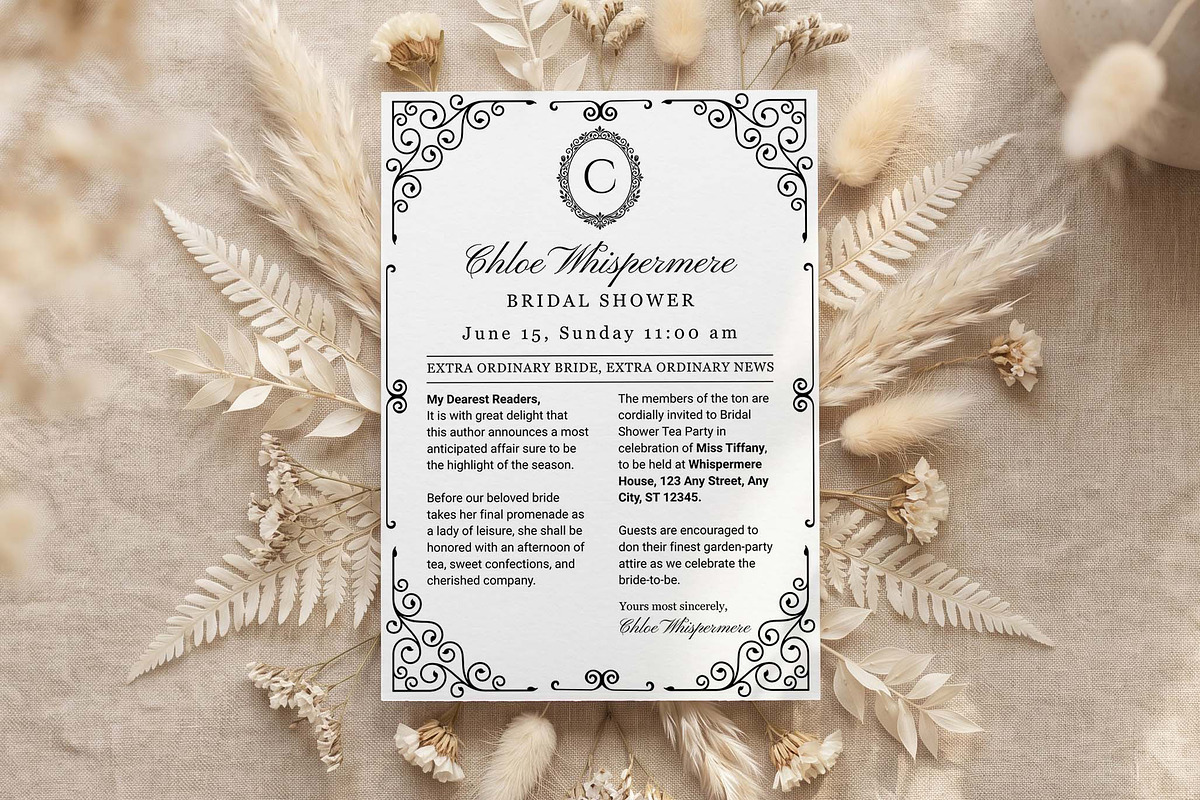 Regency Bridal Shower Complete Kit, an Invitation Template by Arslan (Photo 2 of 5)