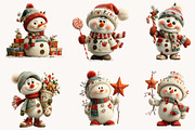 Whimsical Christmas Snowman Clipart, a Seasonal Illustration by Designworld (Thumbnail 3 of 9)