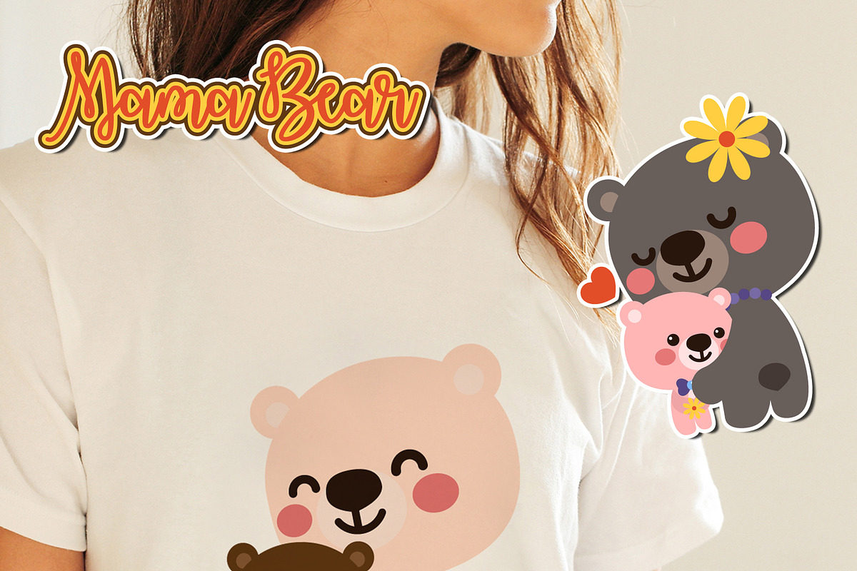 Mama Bear Digital Clip Art, a Seasonal Illustration by Cozy Cat Design (Photo 9 of 10)