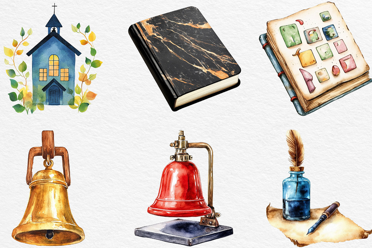 Vintage Back To School Clipart, an Illustration by Black Bird Studio (Photo 2 of 6)
