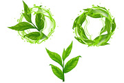 Green Tea Leaf With Water Splashes, a Food Illustration by Stellalunarts (Thumbnail 1 of 4)