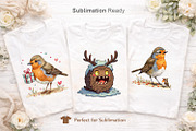 Watercolor Christmas Robin & Pets, an Illustration by Artnoy (Thumbnail 6 of 8)