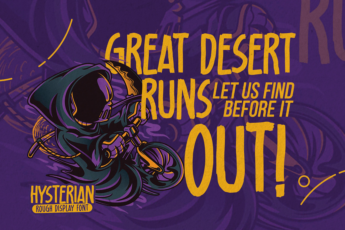 Hysterian - Rough Display Font, a Font by Gassstype (Photo 3 of 8)