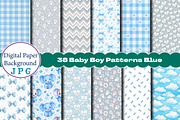 Baby Boy Patterns Blue Digital, a Background Photo by Wow Magic (Thumbnail 1 of 2)