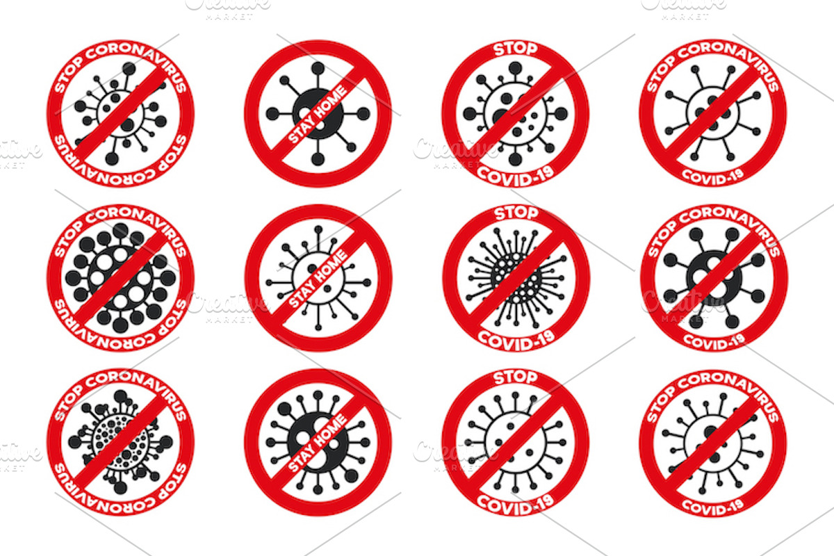 Warning bacteria signs and symbols, a Solid Icon by ExpressShop (Photo 1 of 5)