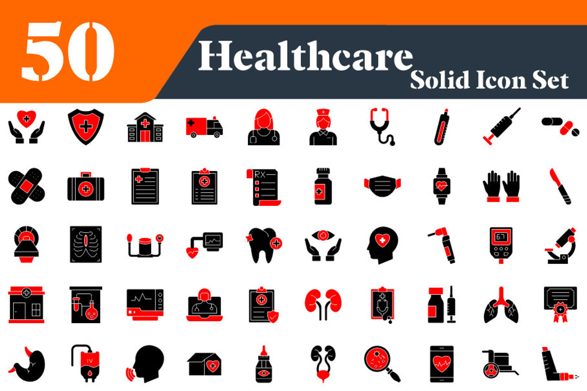 Healthcare Solid Icons Bundle, a Solid Icon by EllaMaiyaali (Photo 1 of 2)