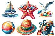 Coastal Summer Sublimation Clipart, an Illustration by Designworld (Thumbnail 2 of 6)