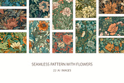 Seamless pattern with flowers, an Illustration by Pundateam (Thumbnail 1 of 5)