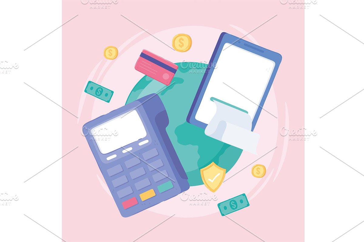 online transactions money, a Finance Illustration by studiogstock