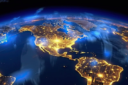 World map satellite picture, view of city lights background. Gen, a Background Photo by AS photostudio