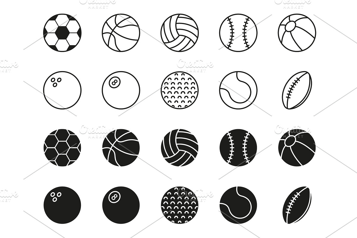 Collection of Balls Icons, an Object Illustration by Vector Creator