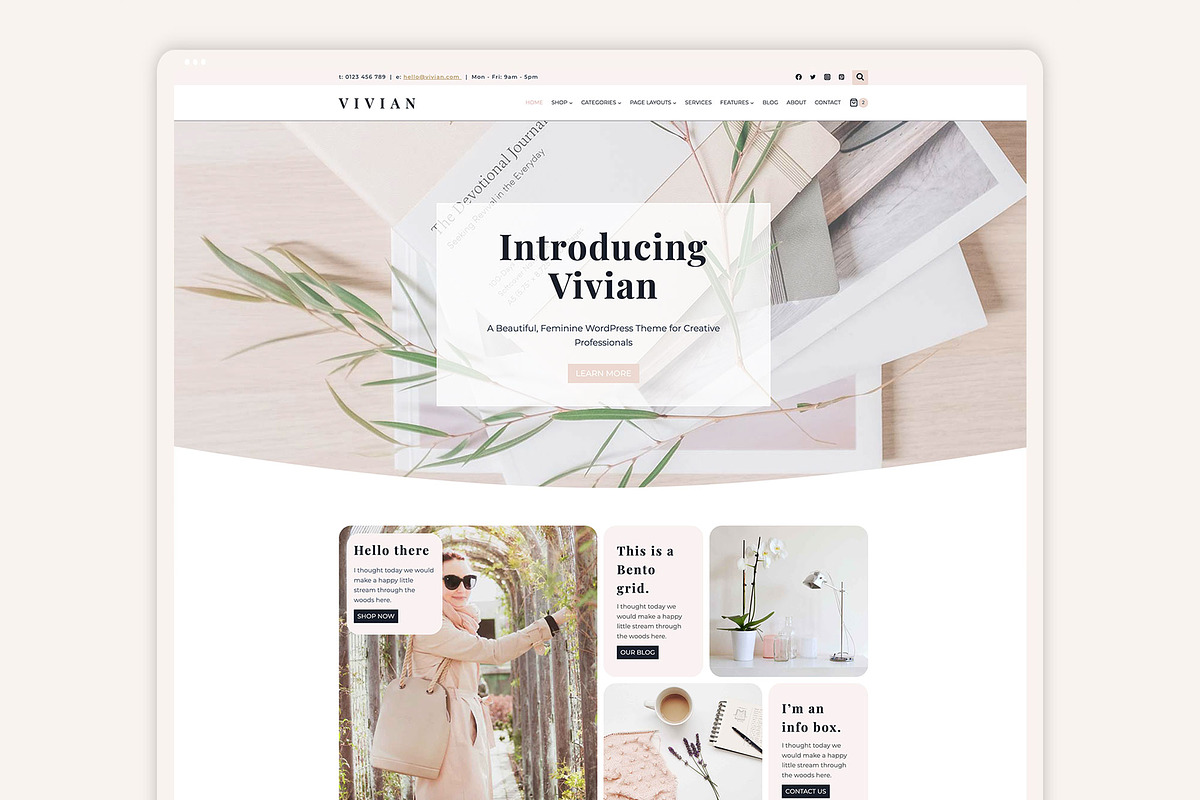 Vivian - WordPress Kadence Theme, a WordPress Template by StylishDesignMe (Photo 1 of 13)