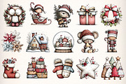 Whimsical Christmas Clipart Bundle, an Illustration by Dream Creation (Thumbnail 7 of 7)