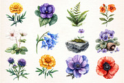 Botanical Forest Wildflower Clipart, an Illustration by Dream Creation (Thumbnail 2 of 4)