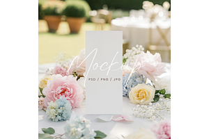 Tall Vertical Menu Mockup Decor, a Product Mockup by TatiMockup