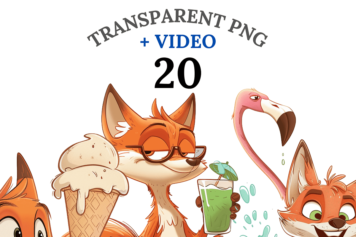 20 Summer Fox Clipart, an Animal Illustration by Pati Charm Studio (Photo 1 of 8)