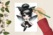 Cute pin up black fairy, an Illustration by RobertsArt (Thumbnail 7 of 7)