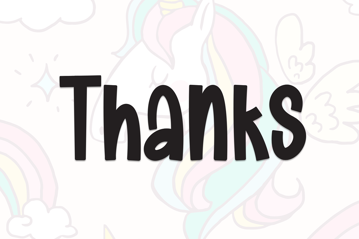 Rainbow Unicorn | Script Font, a Handwritten Font by Scratchones (Photo 9 of 9)